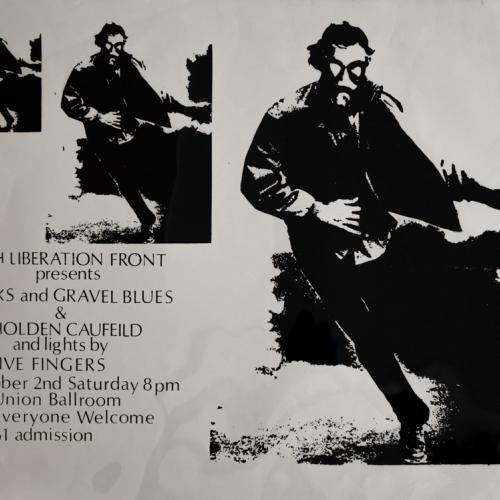 Utah Liberation Front presents Rocks & Gravel and Holden Caulfield at the Union Ballroom, 1971. University of Utah Archives: Musical Performances – Miscellaneous vertical files. J. Willard Marriott Library, University of Utah.